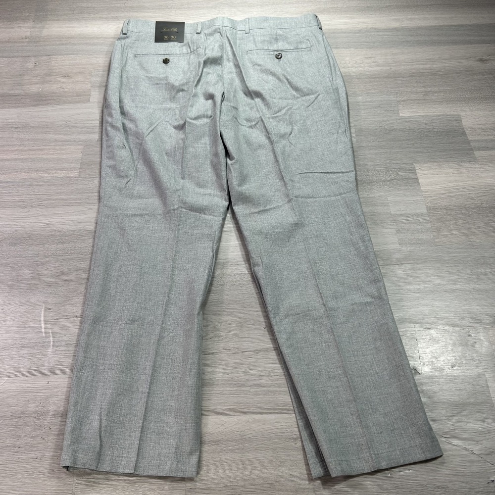 NEW Tasso Elba Pants Mens 36x30 Gray Cotton Pleated Straight Dress Slacks